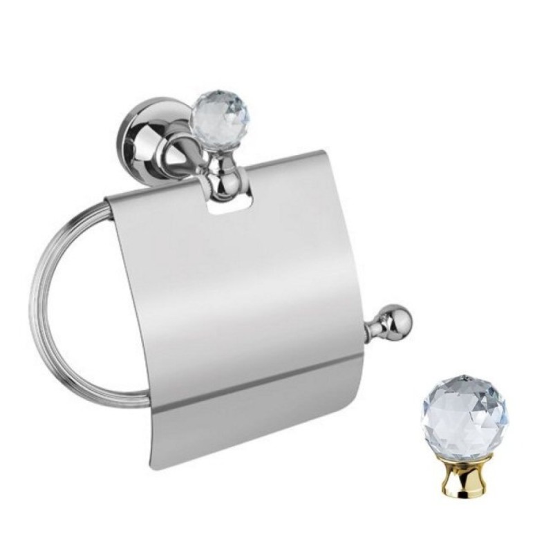 Бумагодержатель Cezares Olimp TRH-03/24-Sw цвет золото, ручки Swarovski