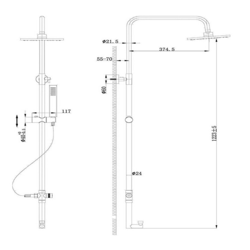 Душевой гарнитур BelBagno Trula TRU-COLD-U-CRM, хром