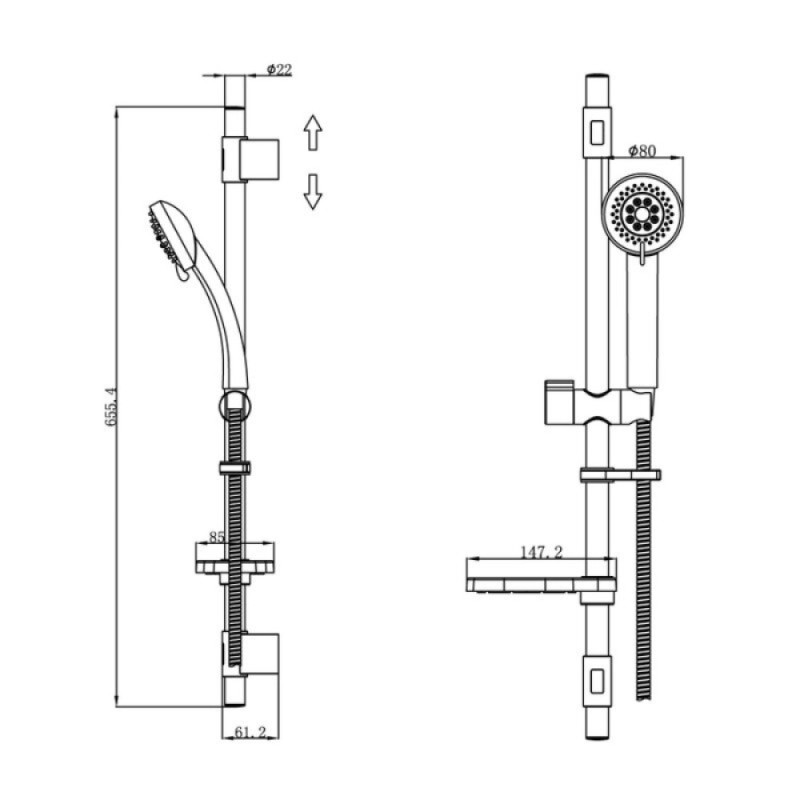 Душевой гарнитур Iddis Optima Home TSH1501, хром