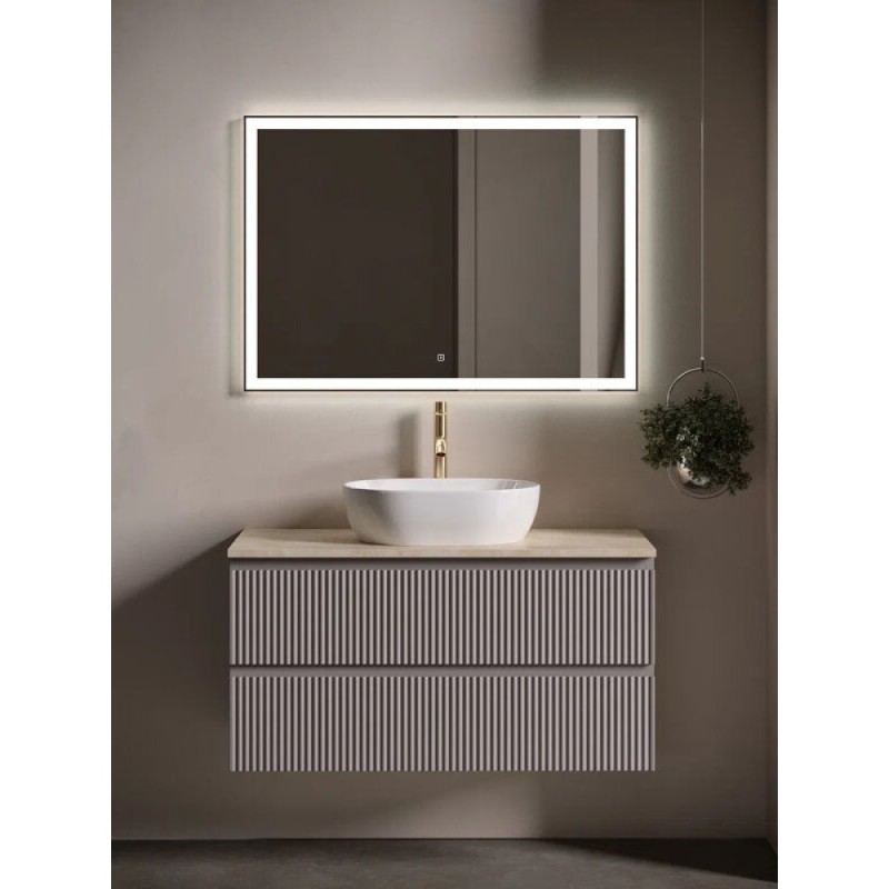 Столешница Sancos, 100 х 46 см, с отверстием под смеситель, цвет Kreman, TT100A2X