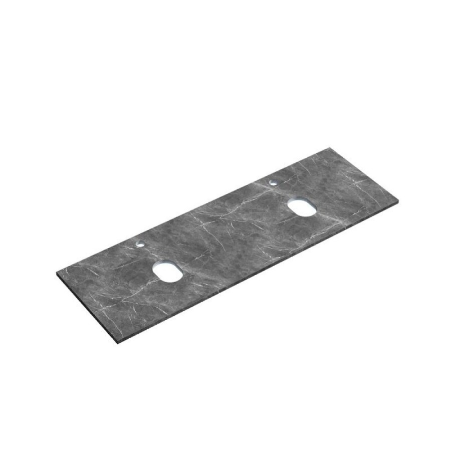 Столешница Sancos TT140A1X, 140 см, керамогранит, 2 отверстия под смеситель, цвет Black Sky