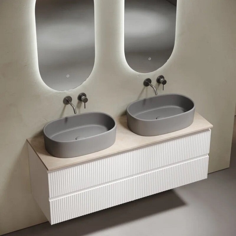 Столешница Sancos TT140A2, 140 см, без отверстия под смеситель, керамогранит, цвет Kreman
