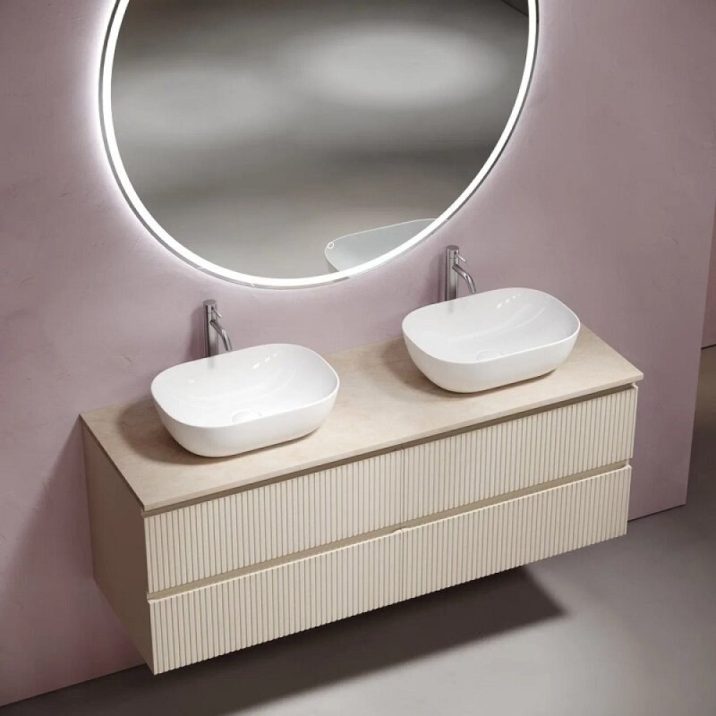 Столешница Sancos TT140A2X, 140 см, керамогранит, 2 отверстия под смеситель, цвет Kreman