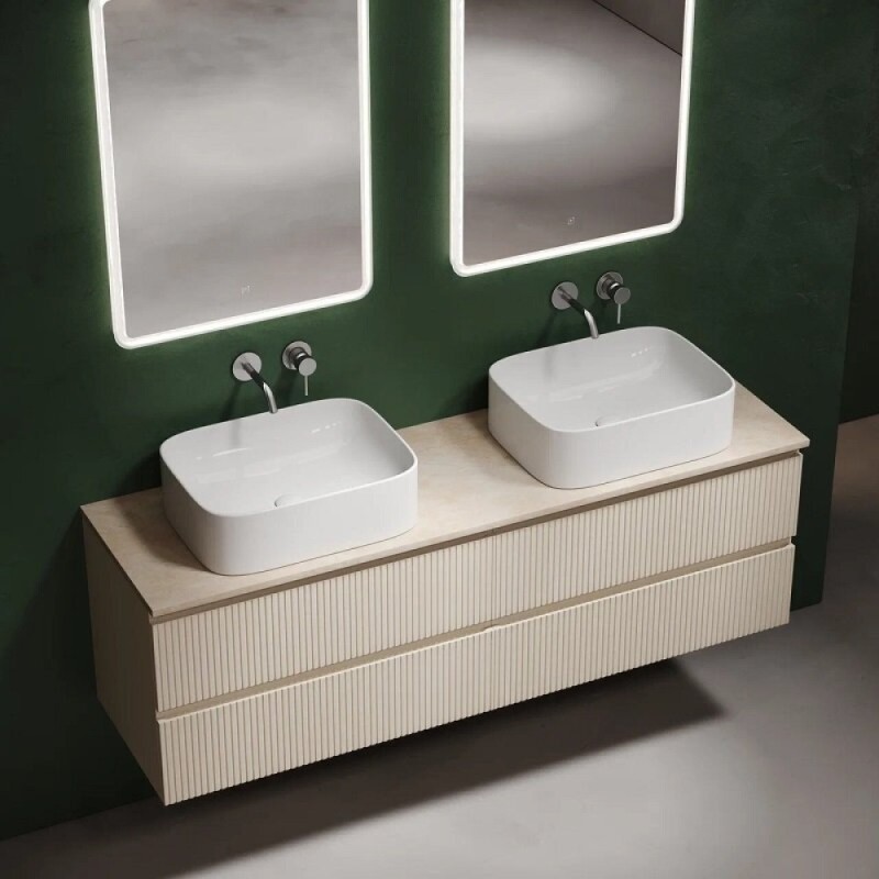 Столешница Sancos TT160A2, 160 см, без отверстия под смеситель, керамогранит, цвет Kreman