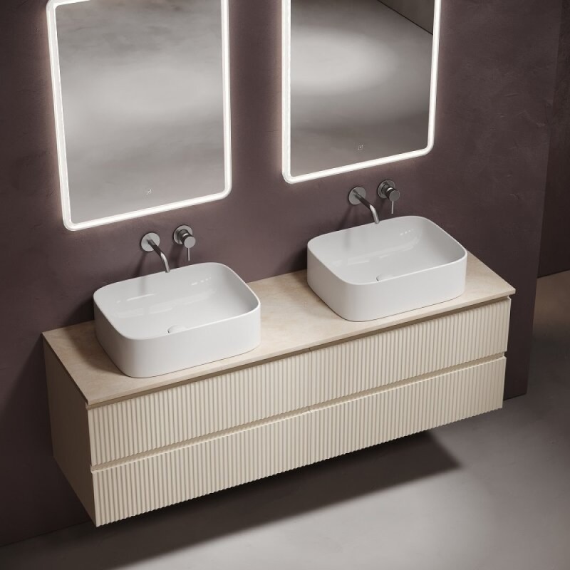 Столешница Sancos TT160A2X, 160 см, 2 отверстия под смеситель, керамогранит, цвет Kreman