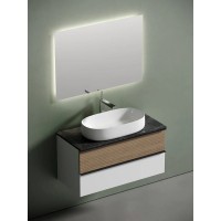 Столешница Sancos, 80 х 46 см, без отверстия под смеситель, цвет Black Sky, TT80A1