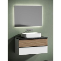 Столешница Sancos, 80 х 46 см, без отверстия под смеситель, цвет Black Sky, TT80A1