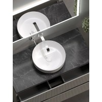 Столешница Sancos, 80 х 46 см, без отверстия под смеситель, цвет Black Sky, TT80A1