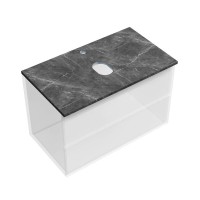 Столешница Sancos, 80 х 46 см, с отверстием под смеситель, цвет Black Sky, TT80A1X