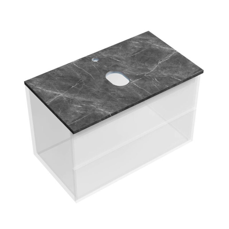 Столешница Sancos, 80 х 46 см, с отверстием под смеситель, цвет Black Sky, TT80A1X