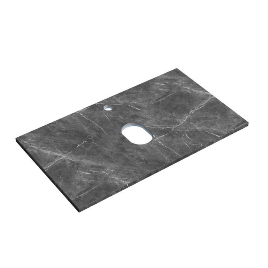 Столешница Sancos, 80 х 46 см, с отверстием под смеситель, цвет Black Sky, TT80A1X