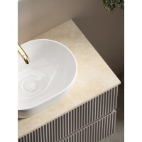 Столешница Sancos, 80 х 46 см, без отверстия под смеситель, цвет Kreman, TT80A2