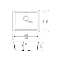 Мойка кухонная Iddis Tanto TU3P561i87, 56 см, искусственный камень, цвет песок