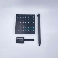 Душевая система ALMAes Weber TVZ-0808, термостатическая, с изливом, цвет черный матовый