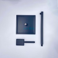 Душевая система ALMAes Weber TVZ-0808, термостатическая, с изливом, цвет черный матовый