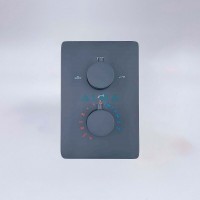 Душевая система ALMAes Weber TVZ-0808, термостатическая, с изливом, цвет черный матовый