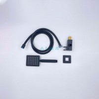 Душевая система ALMAes Weber TVZ-0808, термостатическая, с изливом, цвет черный матовый