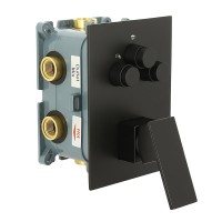 Душевая система ALMAes Eden TVZ-0817, термостатическая, 3 потребителя, с изливом, цвет черный матовый