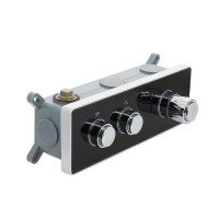 Душевая система ALMAes Olef TVZ-0898, термостатическая, 2 потребителя, цвет черный матовый