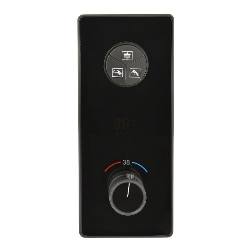 Душевая система ALMAes Ebro TVZ-8801, термостатическая, 3 потребителя, с изливом, цвет черный матовый