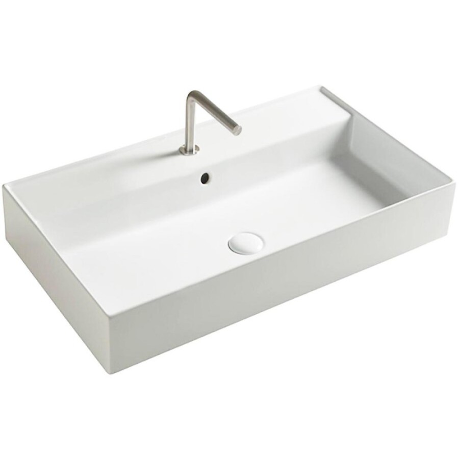 Раковина керамическая Tecla by Cezares Twenty TW05011, 81 х 46 см, чаша в центре, белый