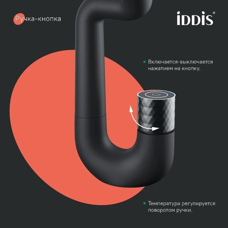 Смеситель для раковины Iddis Twist TWIBLBTi01, черный матовый