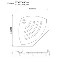 Поддон душевой Veconi Tezeo TZ-03, 100 x 100 см, белый