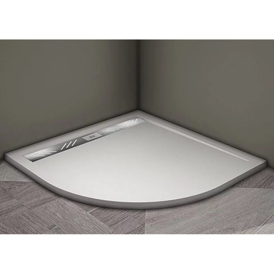 Душевой поддон Veconi Tezeo TZ05-100PL-01-19C3 stone, 100 х 100 см, четверть круга, белый матовый