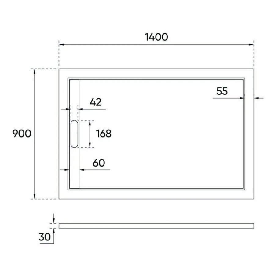 Душевой поддон Veconi Tezeo TZ07-14090PR-01-19C3 stone, 140 х 90 см, прямоугольный, белый матовый
