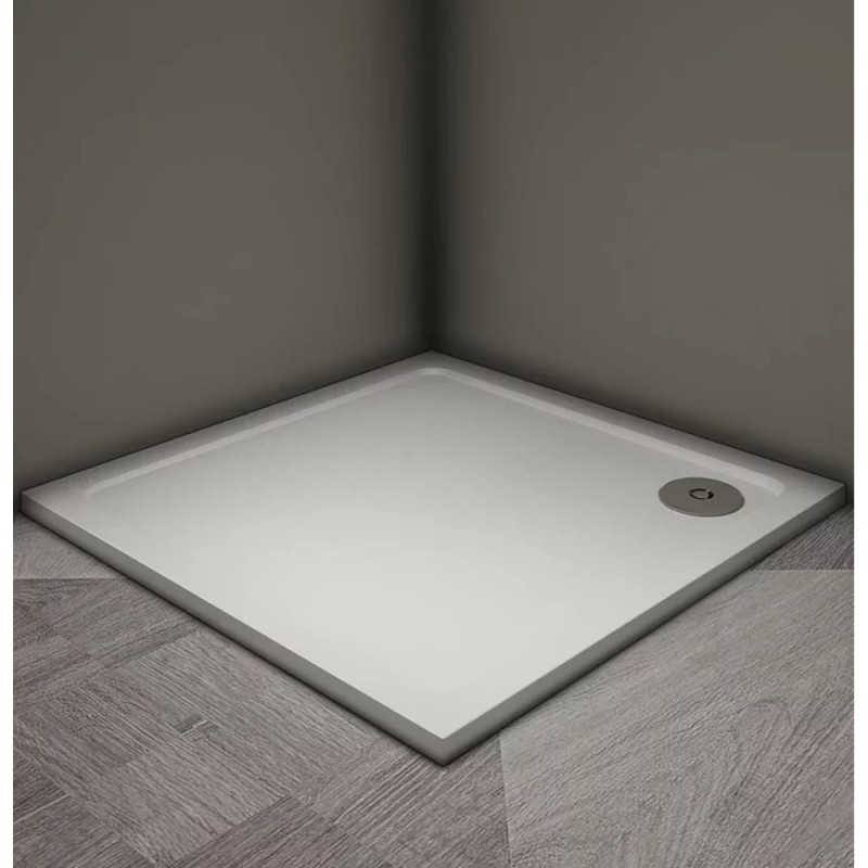 Душевой поддон Veconi Tezeo TZ08-90K-01-19C3 stone, 90 х 90 см, квадратный, белый глянцевый