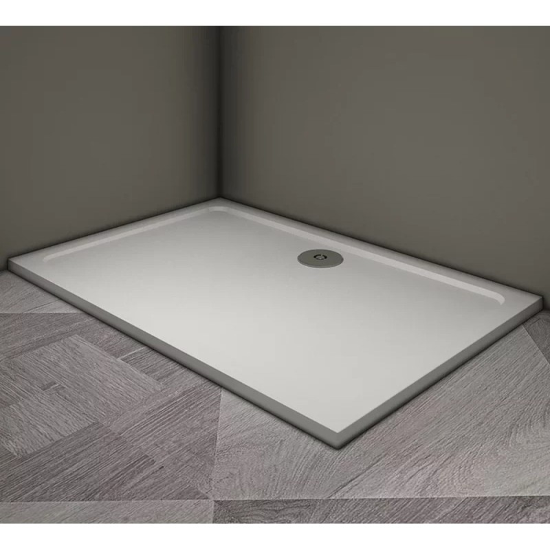 Душевой поддон Veconi Tezeo TZ09-10090PR-01-19C3 stone, 100 х 90 см, прямоугольный, белый глянцевый