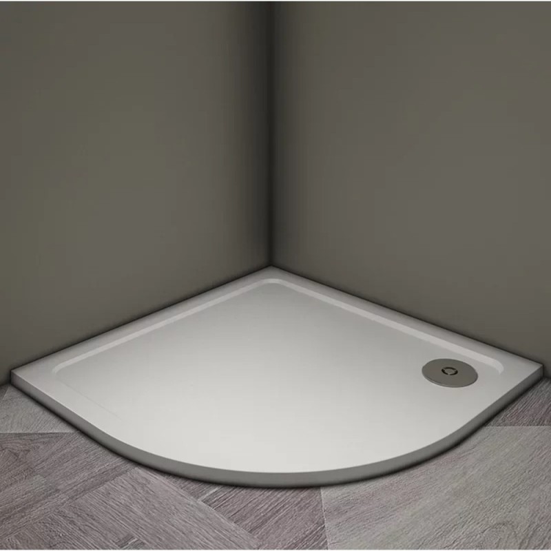Душевой поддон Veconi Tezeo TZ10-100PL-01-19C3 stone, 100 х 100 см, четверть круга, белый глянцевый