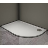 Душевой поддон Veconi Tezeo stone, 100 х 80 см, асимметричный, белый глянцевый, левый/правый, TZ11L/R