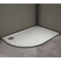 Душевой поддон Veconi Tezeo stone, 100 х 80 см, асимметричный, белый глянцевый, левый/правый, TZ11L/R