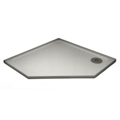 Душевой поддон Veconi Tezeo TZ12-90T-01-19C3 stone, 90 х 90 см, пятиугольный, белый глянцевый