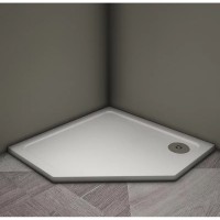 Душевой поддон Veconi Tezeo TZ12-90T-01-19C3 stone, 90 х 90 см, пятиугольный, белый глянцевый