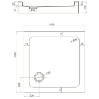 Душевой поддон Veconi Tezeo TZ52B-100-C5 acrylic, 100 х 100 см, квадратный, черный