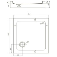 Душевой поддон Veconi Tezeo TZ52B-80-C5 acrylic, 80 х 80 см, квадратный, черный