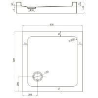 Душевой поддон Veconi Tezeo TZ52B-90-C5 acrylic, 90 х 90 см, квадратный, черный