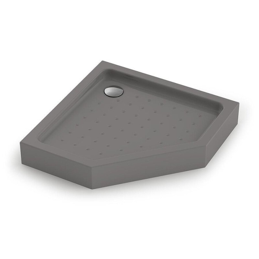 Поддон душевой Veconi Tezeo Acrylic TZ53GR-80-C5, 80 x 80 см, пятиугольный, акрил, серый