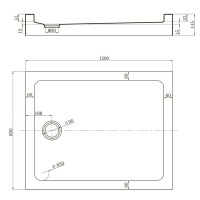 Душевой поддон Veconi Tezeo TZ54-12080-C5 acrylic, 120 х 80 см, прямоугольный, белый