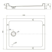 Душевой поддон Veconi Tezeo TZ54B-10090-C5 acrylic, 100 х 90 см, прямоугольный, черный