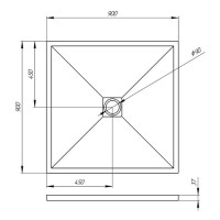 Душевой поддон Veconi Tezeo TZW20B-90-R1 stone, 90 х 90 см, квадратный, черный