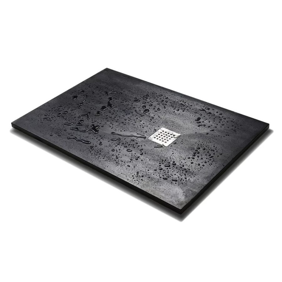 Душевой поддон Veconi Tezeo TZW21B-108-R1 stone, 100 х 80 см, прямоугольный, черный