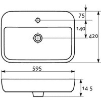 Раковина Cersanit Caspia UM-CAS60/1-S, 60 х 42 см
