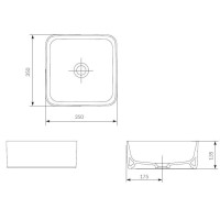 Раковина Cersanit Crea 100 UM-CRE35/1-oc-S, 35 х 35 см