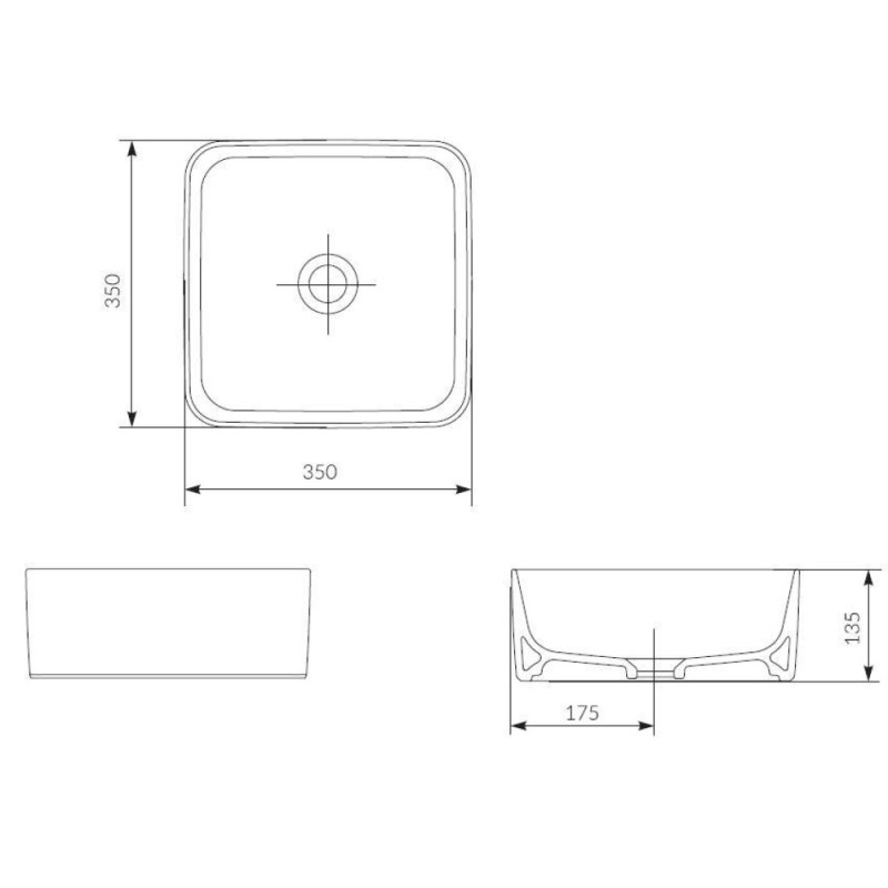 Раковина Cersanit Crea 100 UM-CRE35/1-oc-S, 35 х 35 см