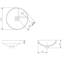 Раковина Cersanit Crea 38 UM-CRE38/1-ic, D 38 см