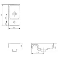 Раковина Cersanit Crea 40 UM-CRE40/1, 40 х 22 см