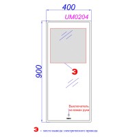 Зеркало Aqwella UM Л4 UM0204, 40 х 90 см, с подсветкой, белый